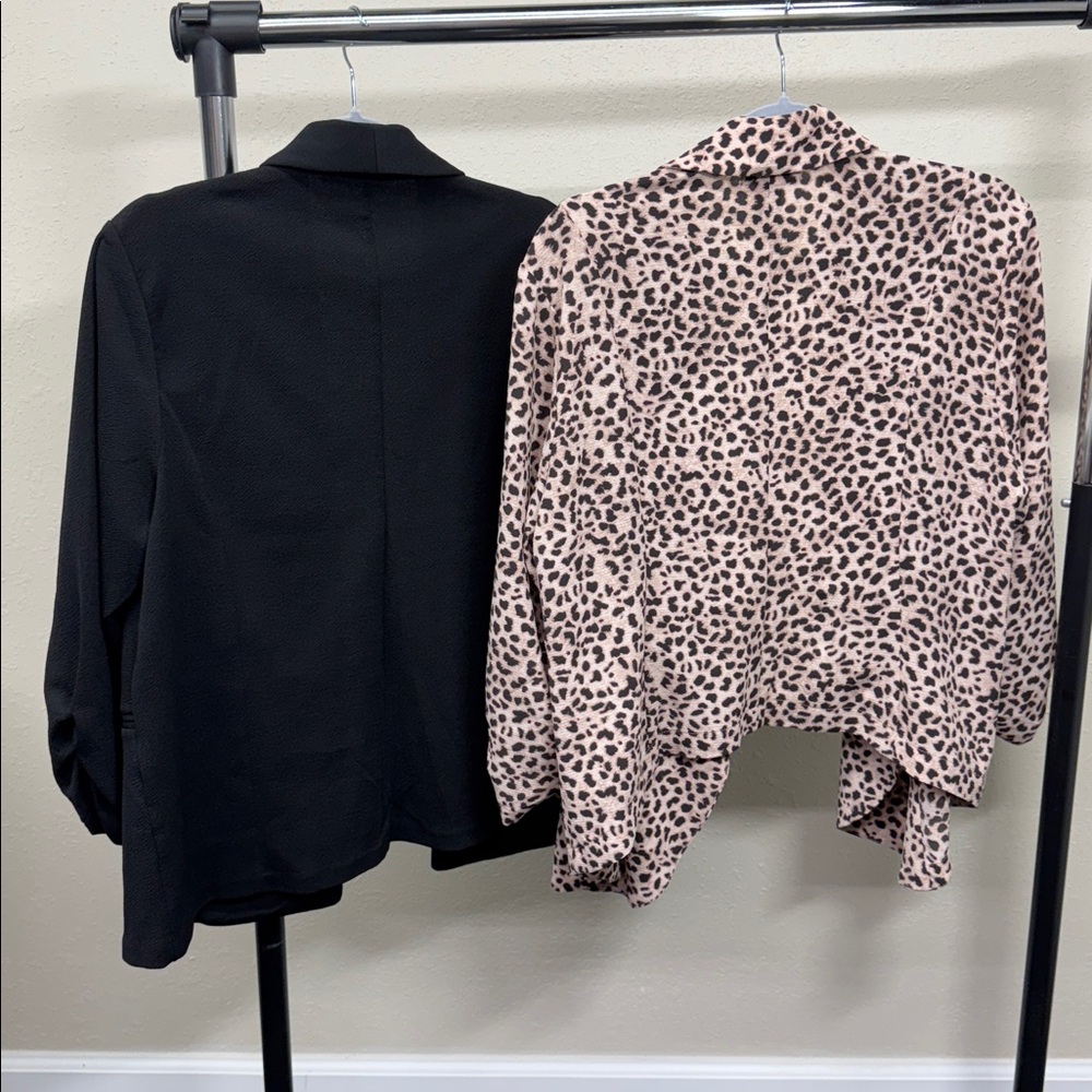 Black and Chetah Leopard Print Jacket Blazer - Picture 6 of 7